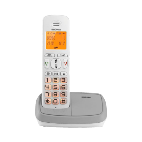 BRONDI BRAVO GOLD 2 NERO TELEFONO CORDLESS VIVAVOCE TASTI GRANDI ECODECT  NERO